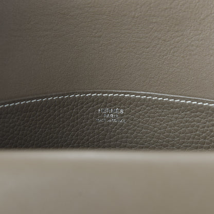 Hermes Taurillon Clemence Halzan 31 GM Etoupe 9 of 11