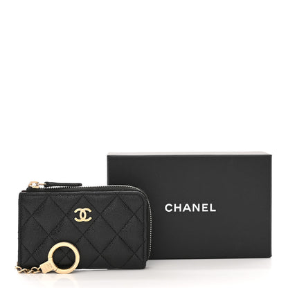 Chanel Caviar Quilted Zipped Key Holder Case Black 10 of 10