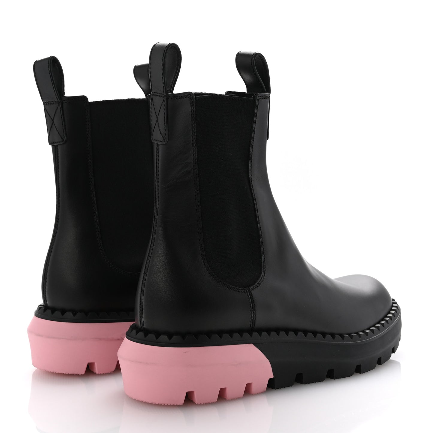 Calfskin Interlocking G Bicolor Chelsea Ankle Boots 39 Black Pink