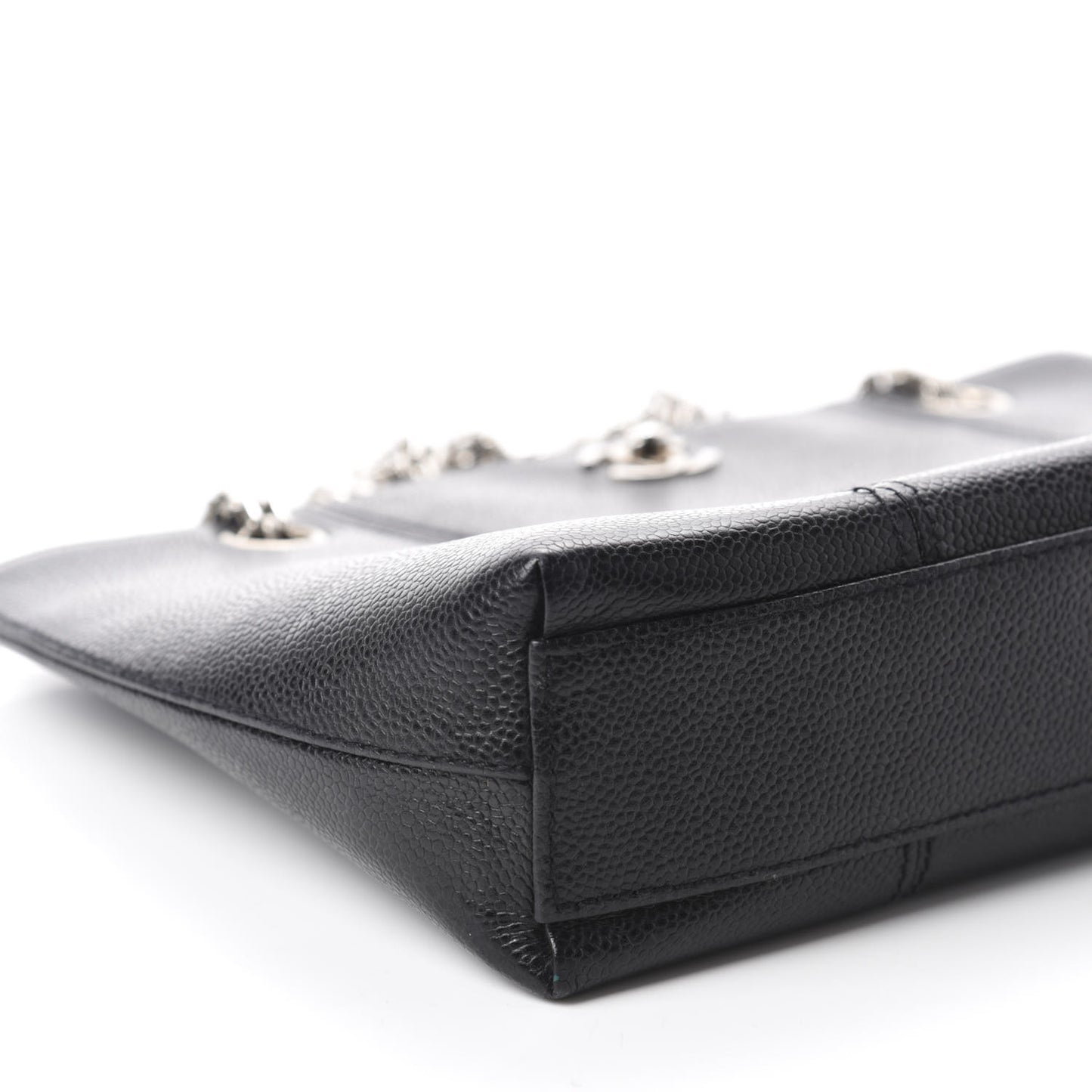 Grained Calfskin Bijoux Chain Shoulder Bag Black