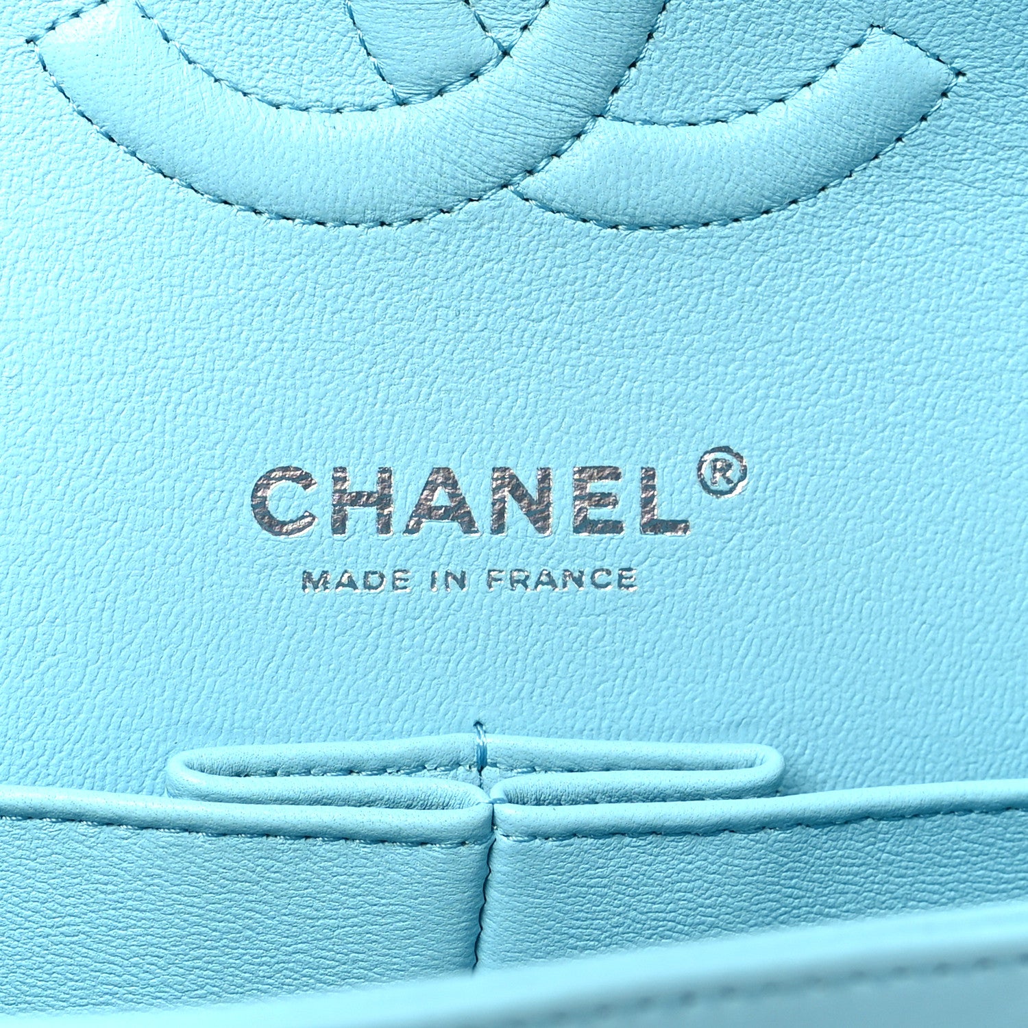 Chanel Lambskin Quilted Medium Double Flap Neon Blue 6 of 10