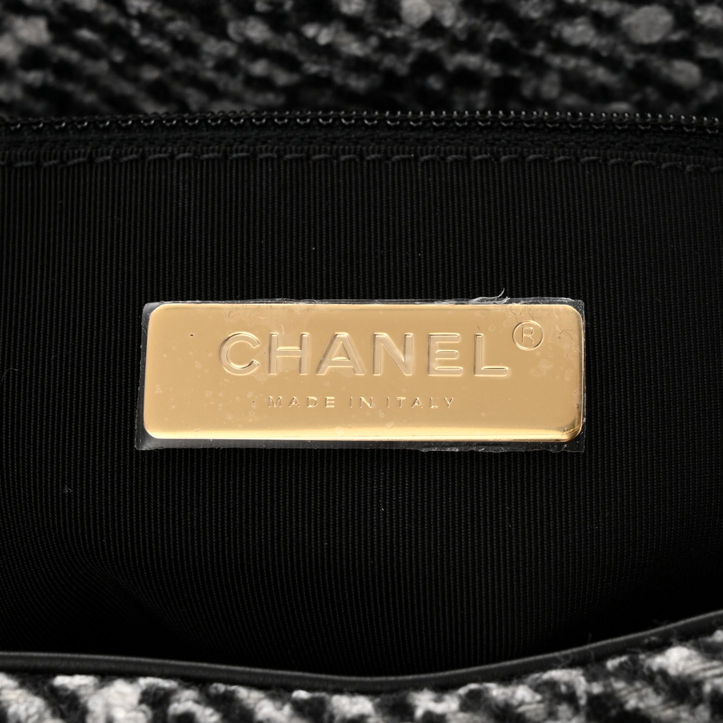 Tweed Quilted Maxi Chanel 19 Flap Black White