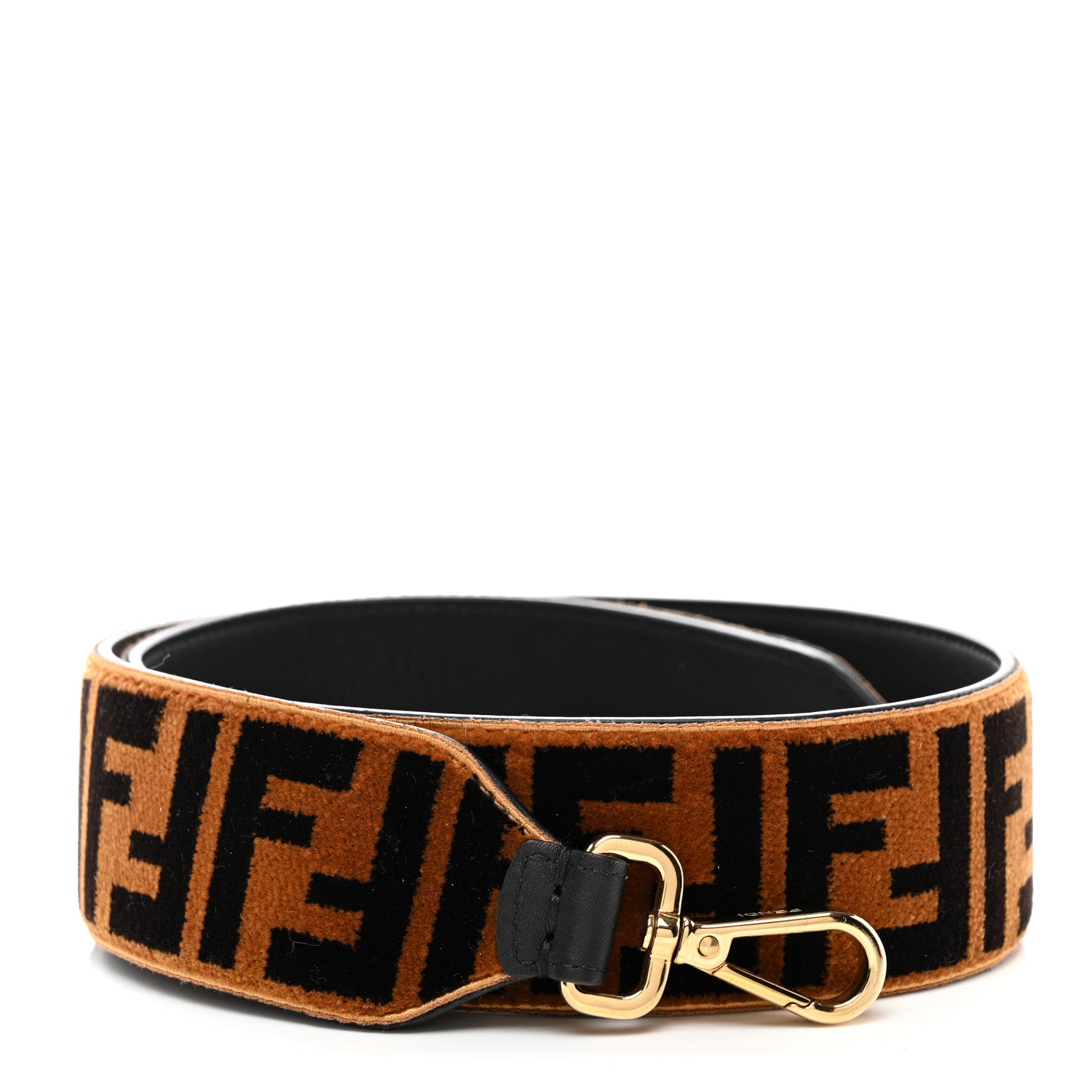 Fendi Velvet Tapestry FF Strap You Tobacco 1 of 4