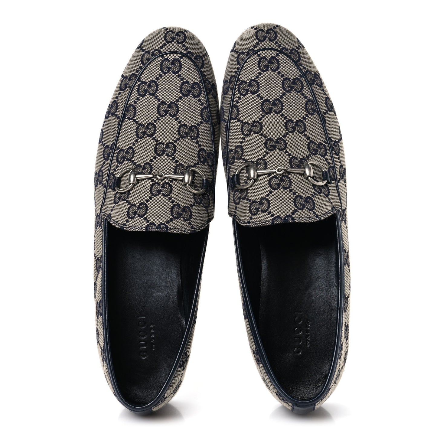 Monogram Malaga Kid Horsebit Womens Jordaan Loafers 40.5 Beige Blue