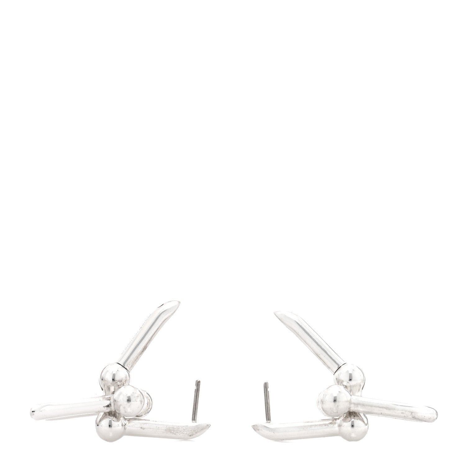 Tiffany Sterling Silver Large HardWear Link Earrings 3 of 4