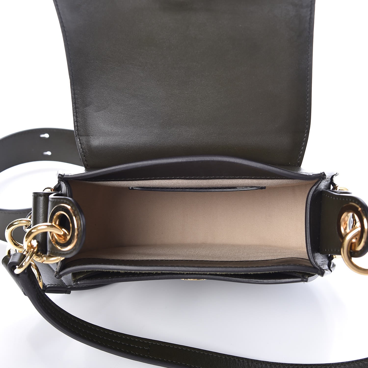 Chloe Calfskin Suede Small Tess Bag Deep Forest 7 of 8
