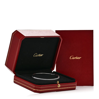 Cartier 18K White Gold Diamond Etincelle de Cartier Bangle Bracelet 17 4 of 4