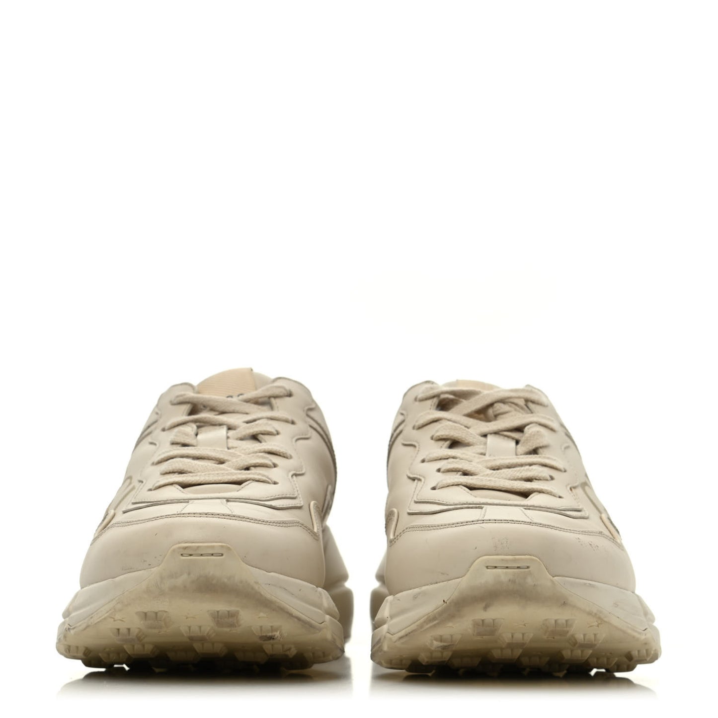 Calfskin Logo Womens Rhyton Sneakers 38.5 Ivory