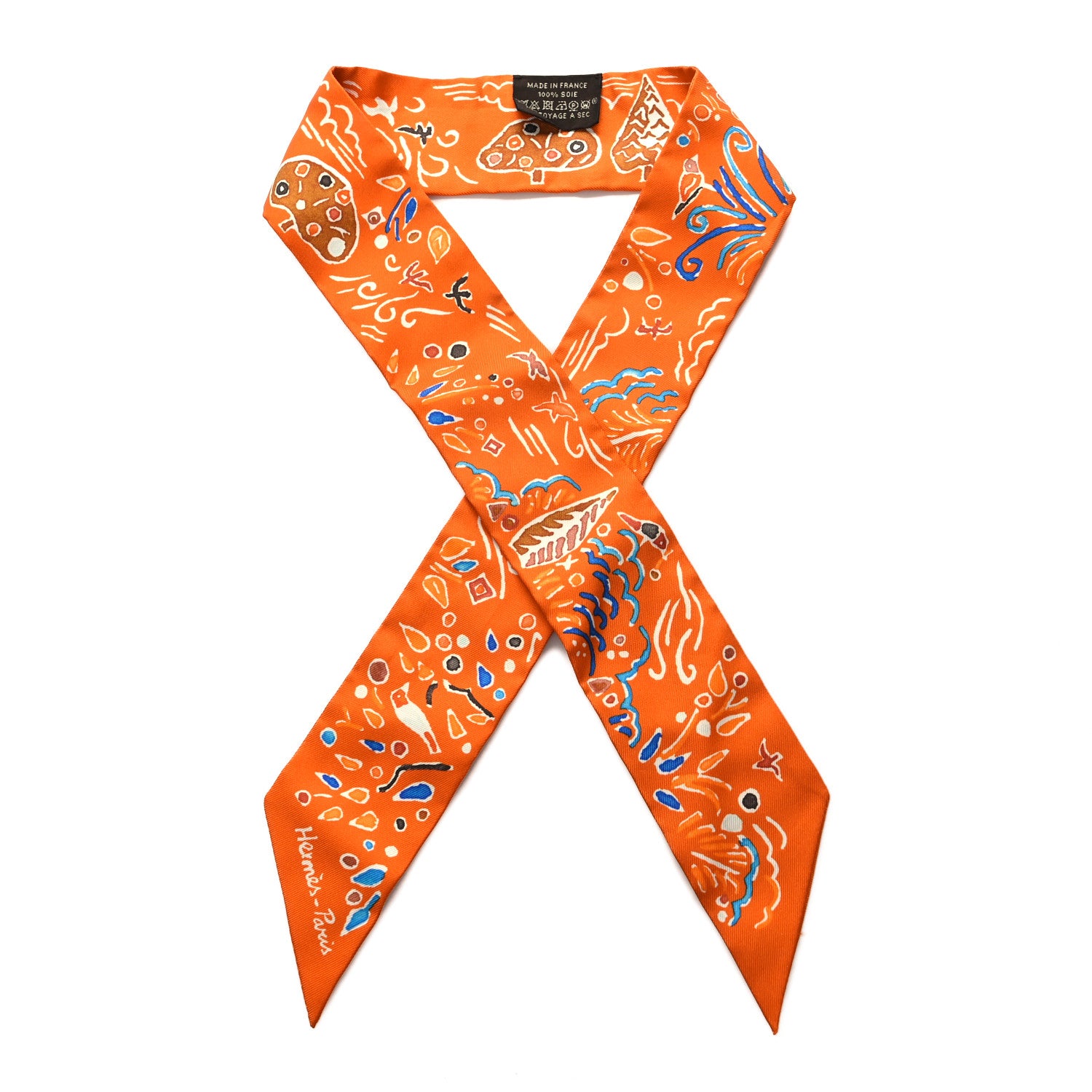 Hermes Silk Isola Di Primavera Twilly Potiron 1 of 4