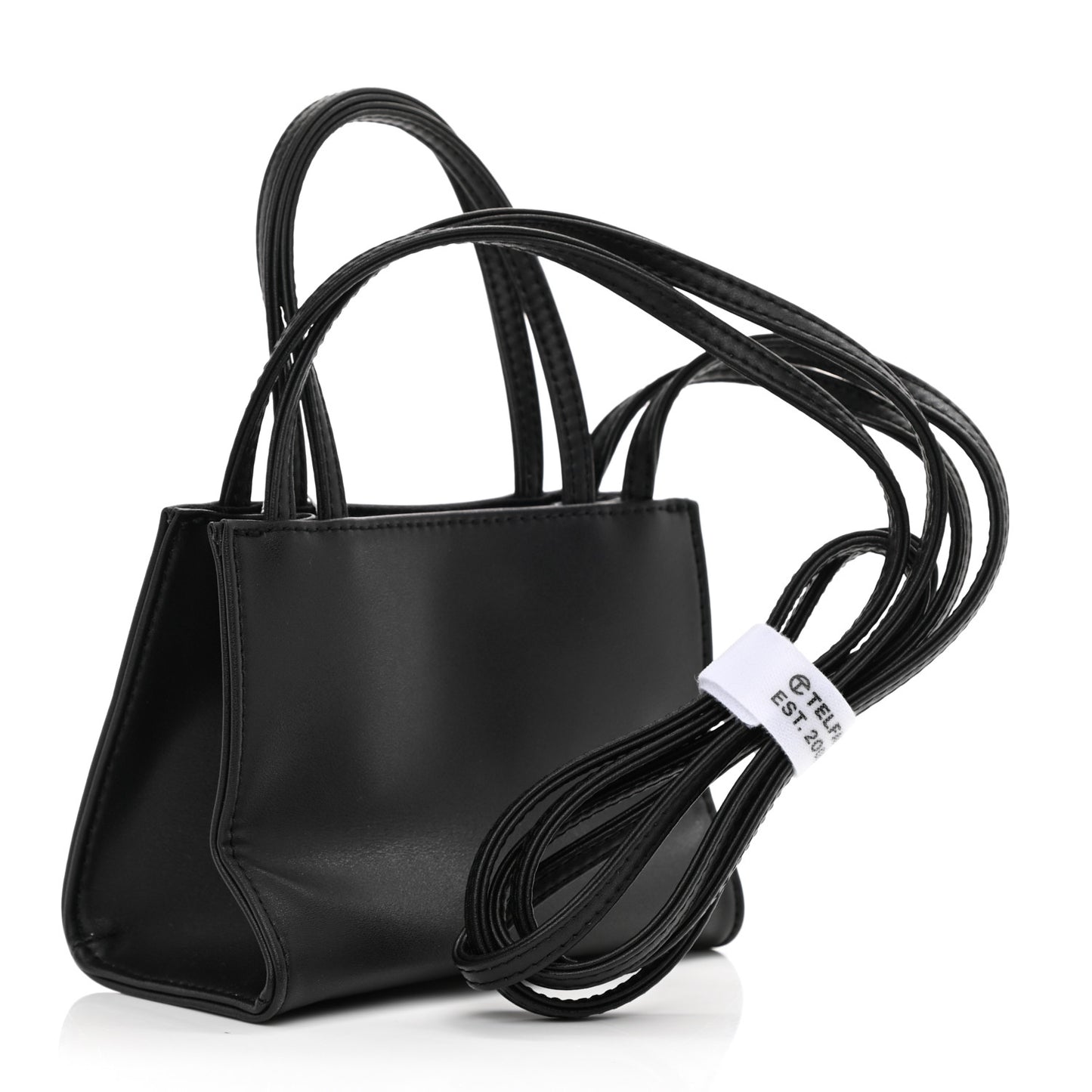 Vegan Leather Small Shopping Bag Black