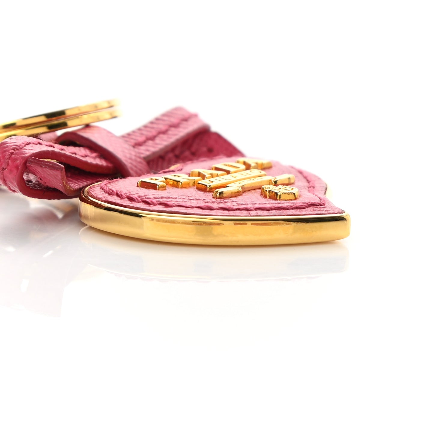 Saffiano Heart Keychain Charm Peonia