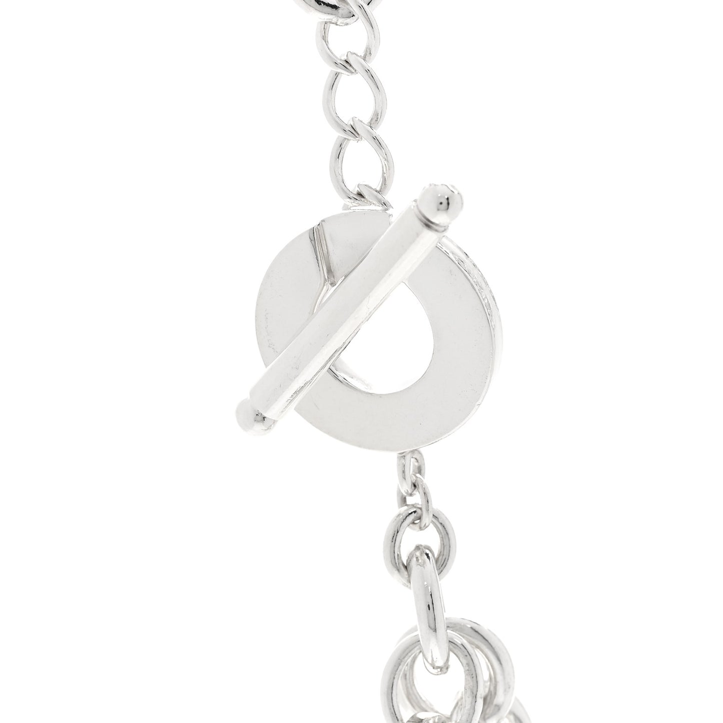 Sterling Silver Heart Tag Toggle Necklace