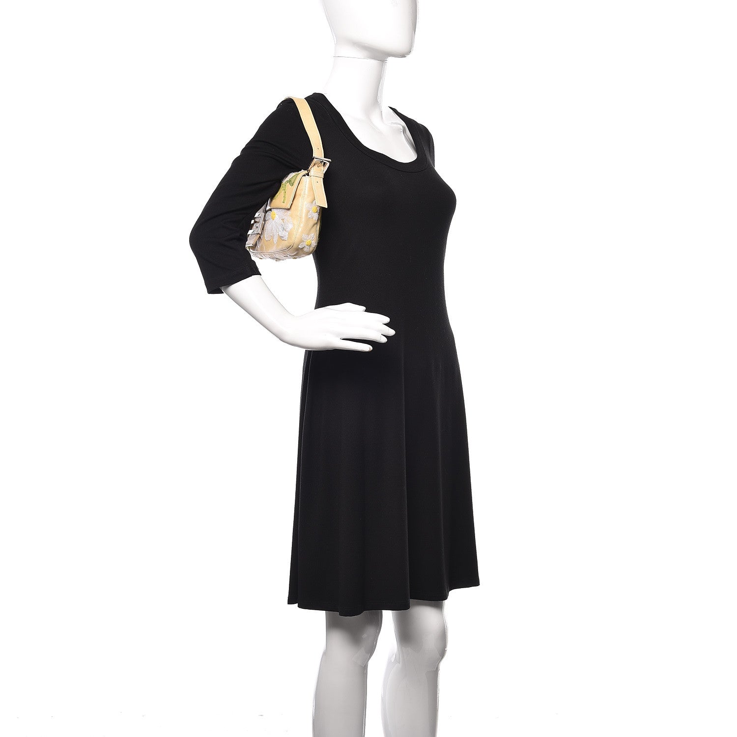Fendi Nappa Flower Applique Baguette Ivory 2 of 11