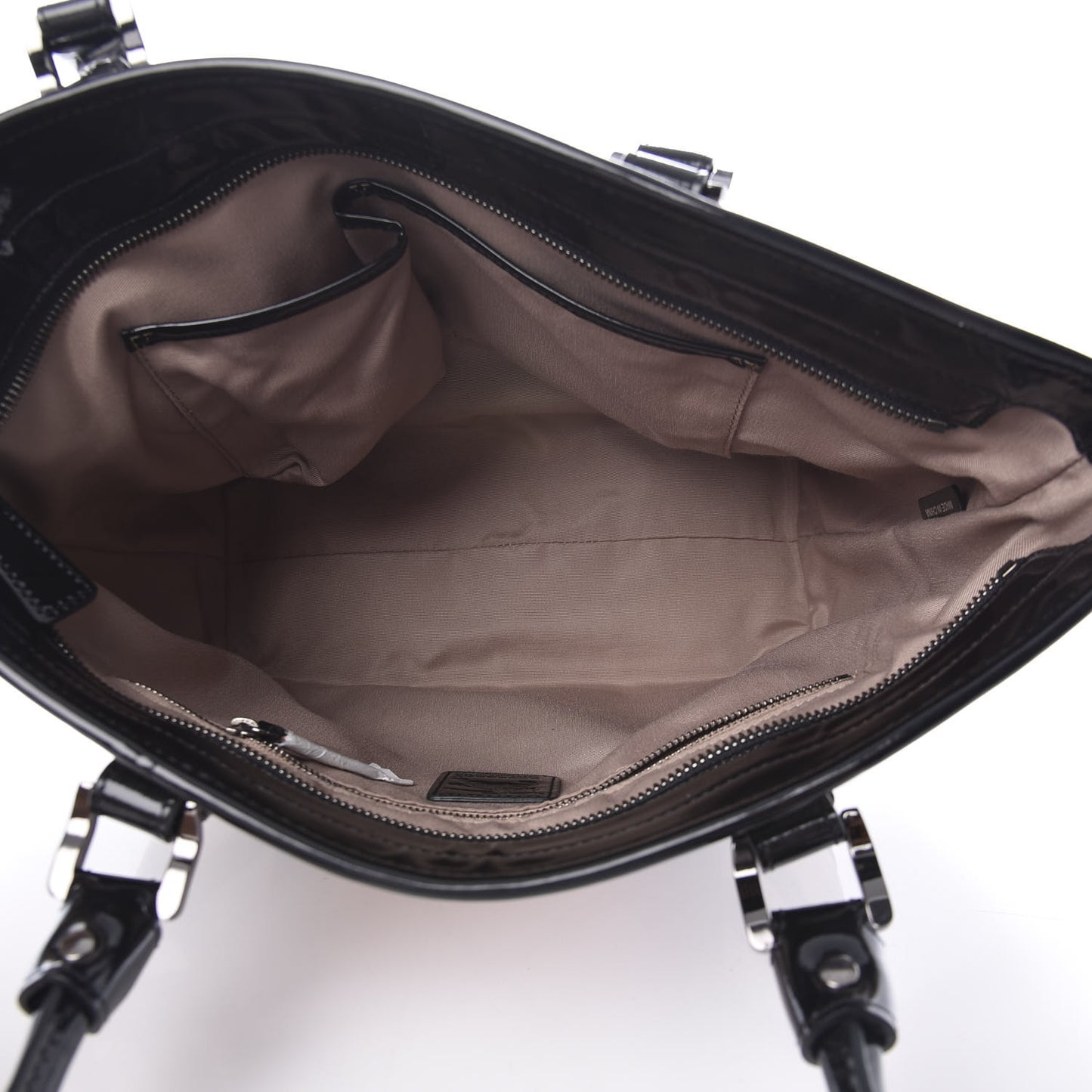 Patent Supernova Check Medium Denham Tote Black