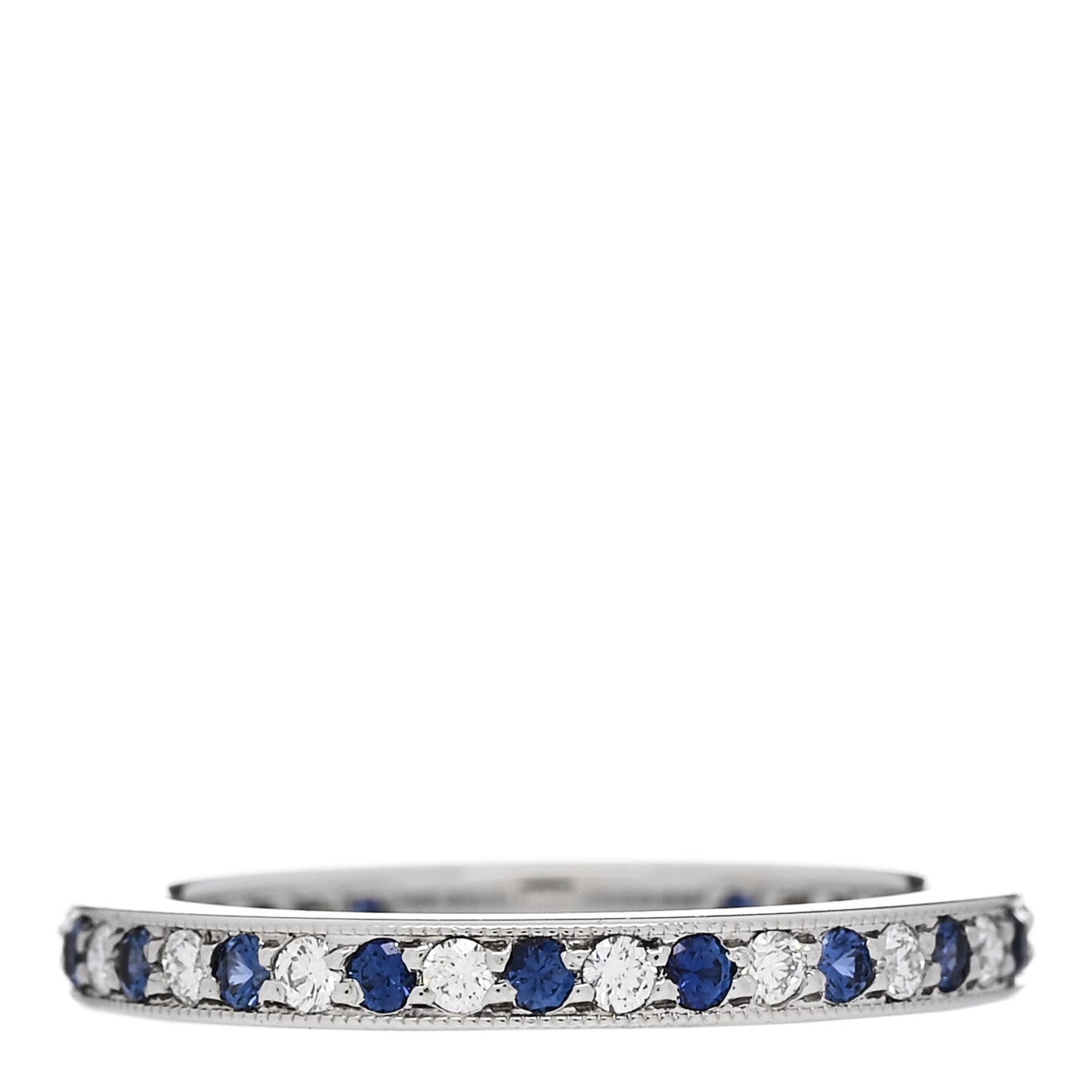 Platinum Diamond Blue Sapphire Legacy Eternity Band Ring 49 4.75