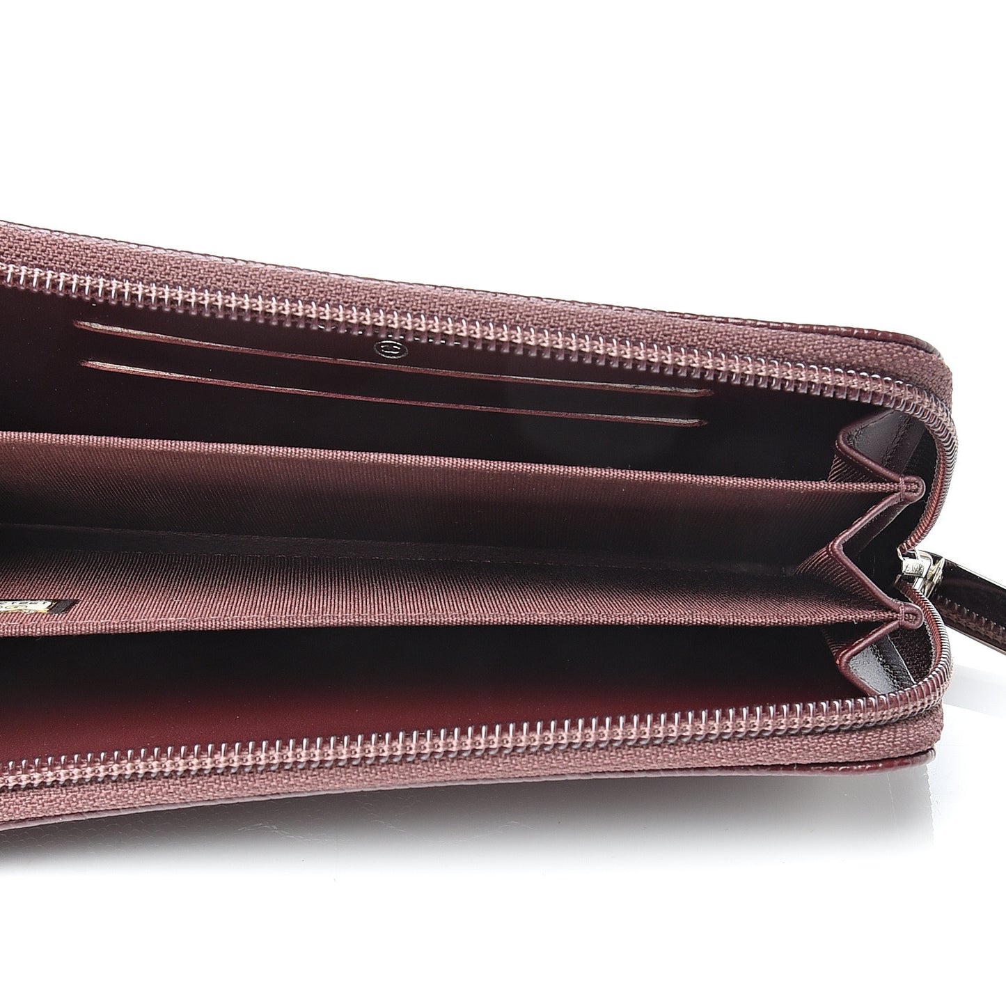 Caviar Small Timeless Zip Around Wallet Burgundy
