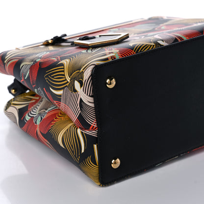 Fendi Calfskin Orchid Petite 2Jours Tote Black Multicolor 10 of 11