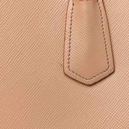 Prada Saffiano Cuir Medium Double Bag Noisette Papaya 41 of 47