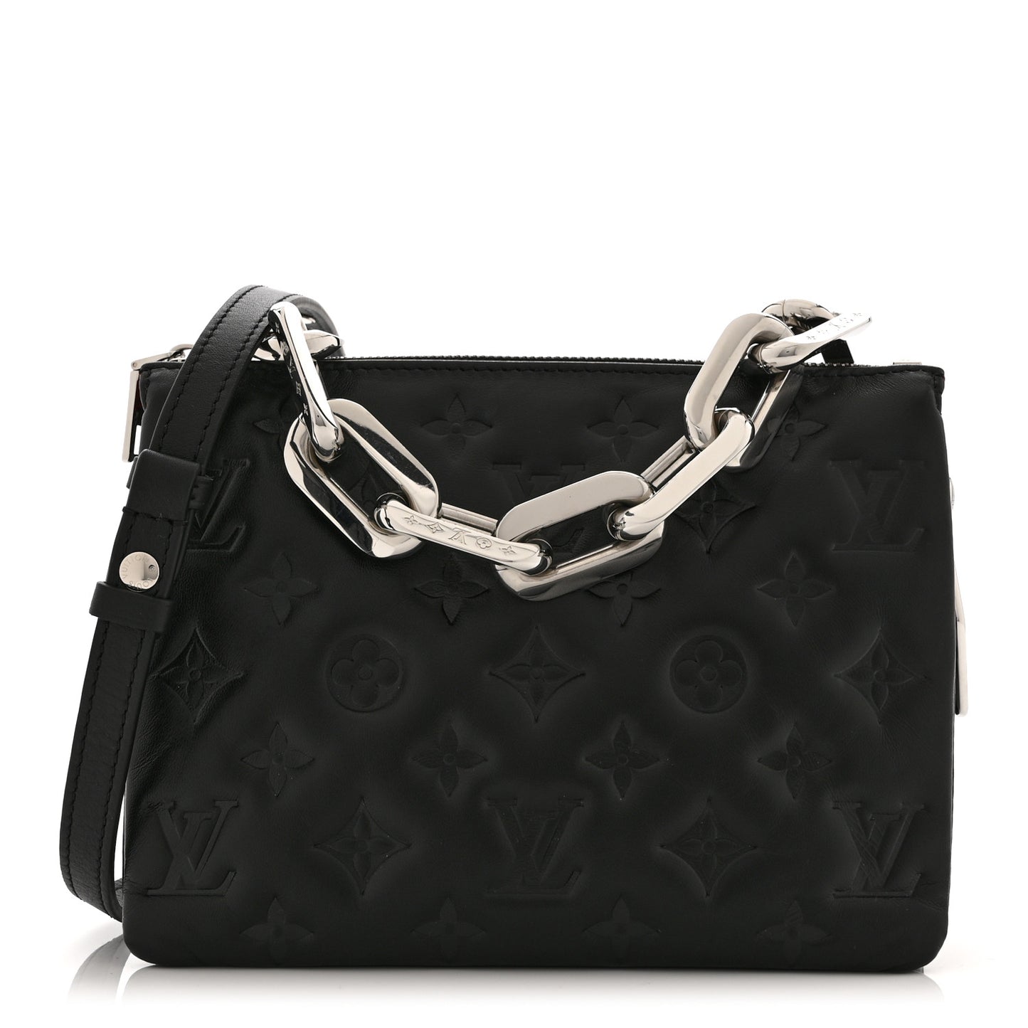 Lambskin Embossed Monogram Coussin BB Black