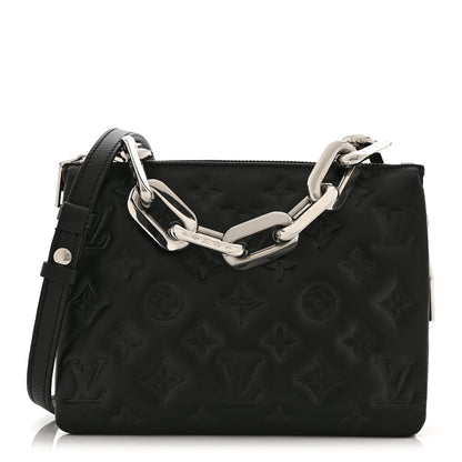 Louis Vuitton Lambskin Embossed Monogram Coussin BB Black 1 of 9