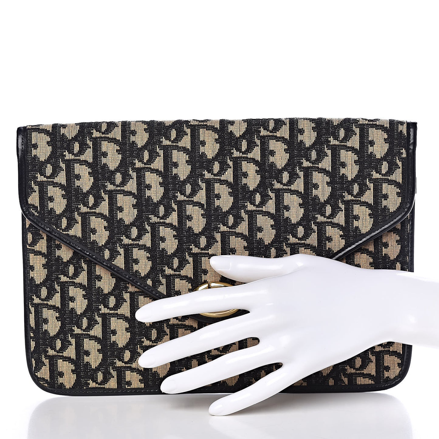 Monogram Envelope Flap Clutch Black