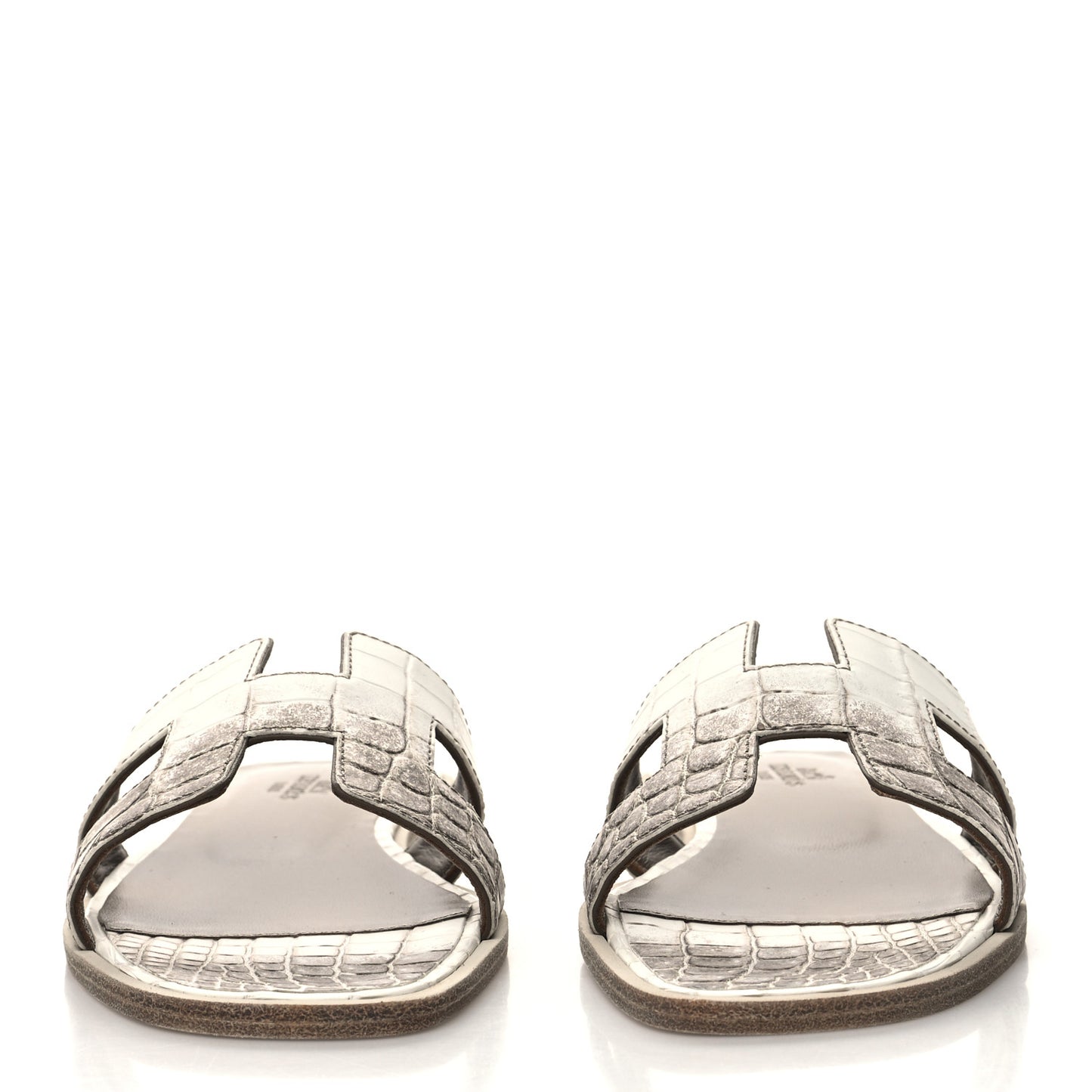 Matte Niloticus Crocodile Himalaya Oran Sandals 36 Blanc