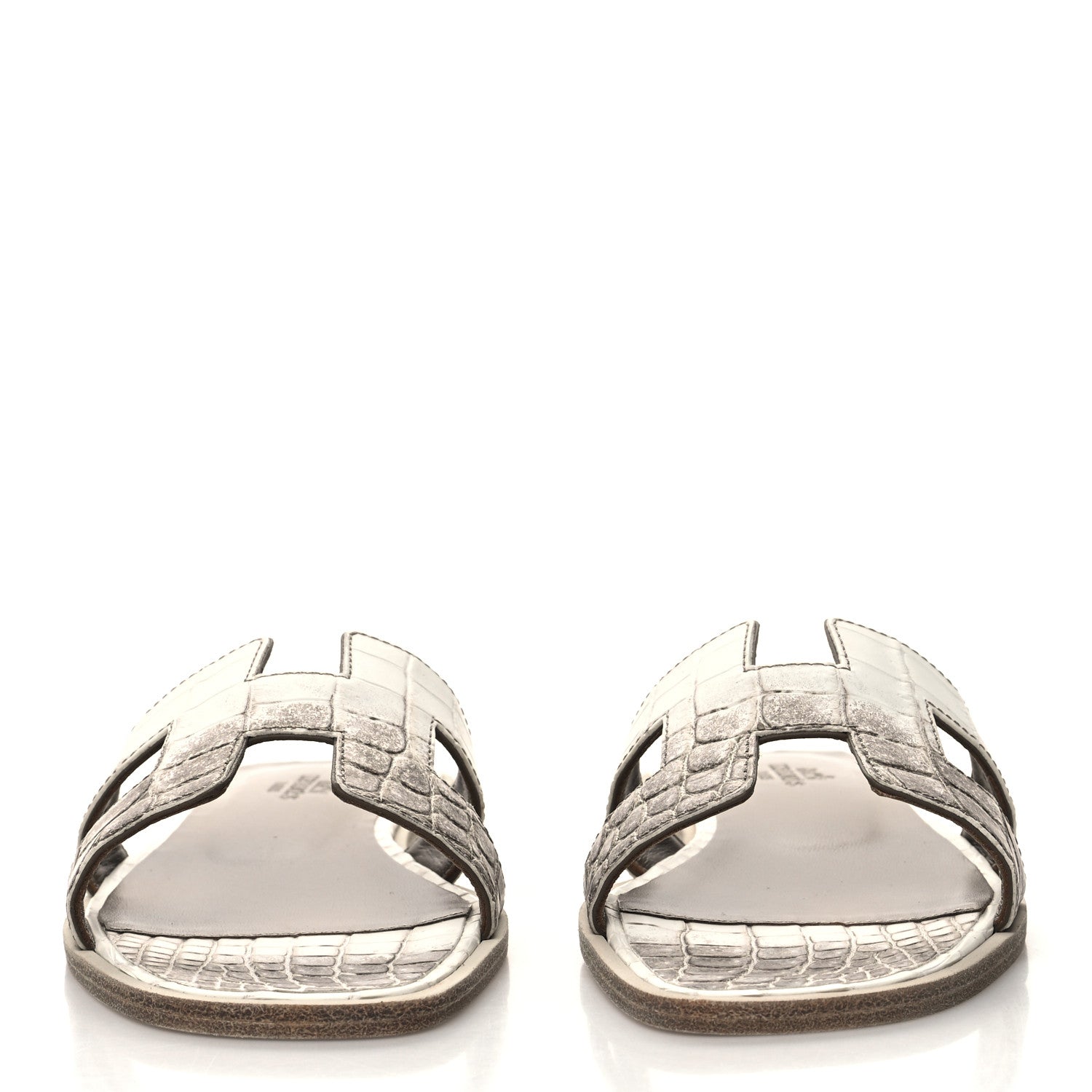 Hermes Matte Niloticus Crocodile Himalaya Oran Sandals 36 Blanc 2 of 9
