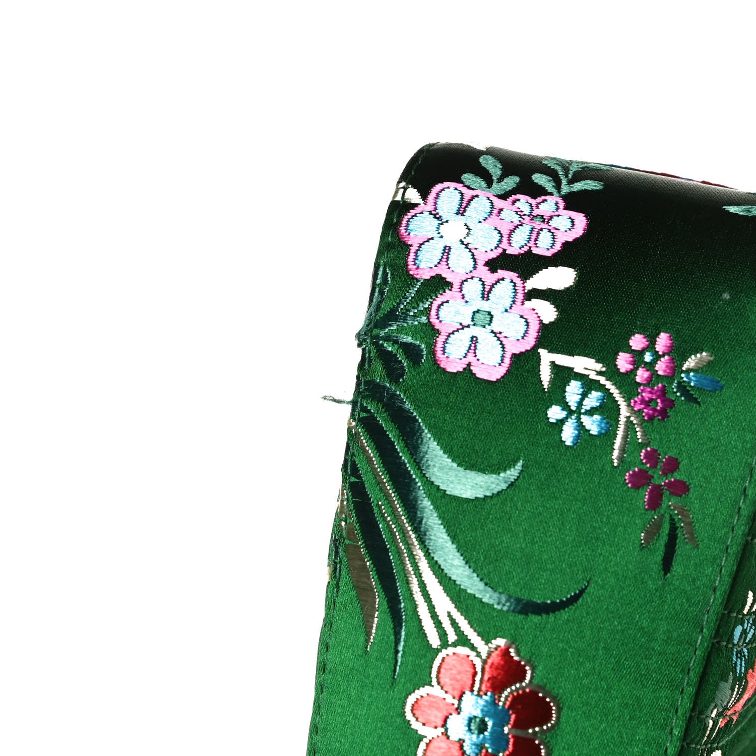 Gucci Jacquard Matelasse Floral Medium GG Marmont Shoulder Bag Green 13 of 17