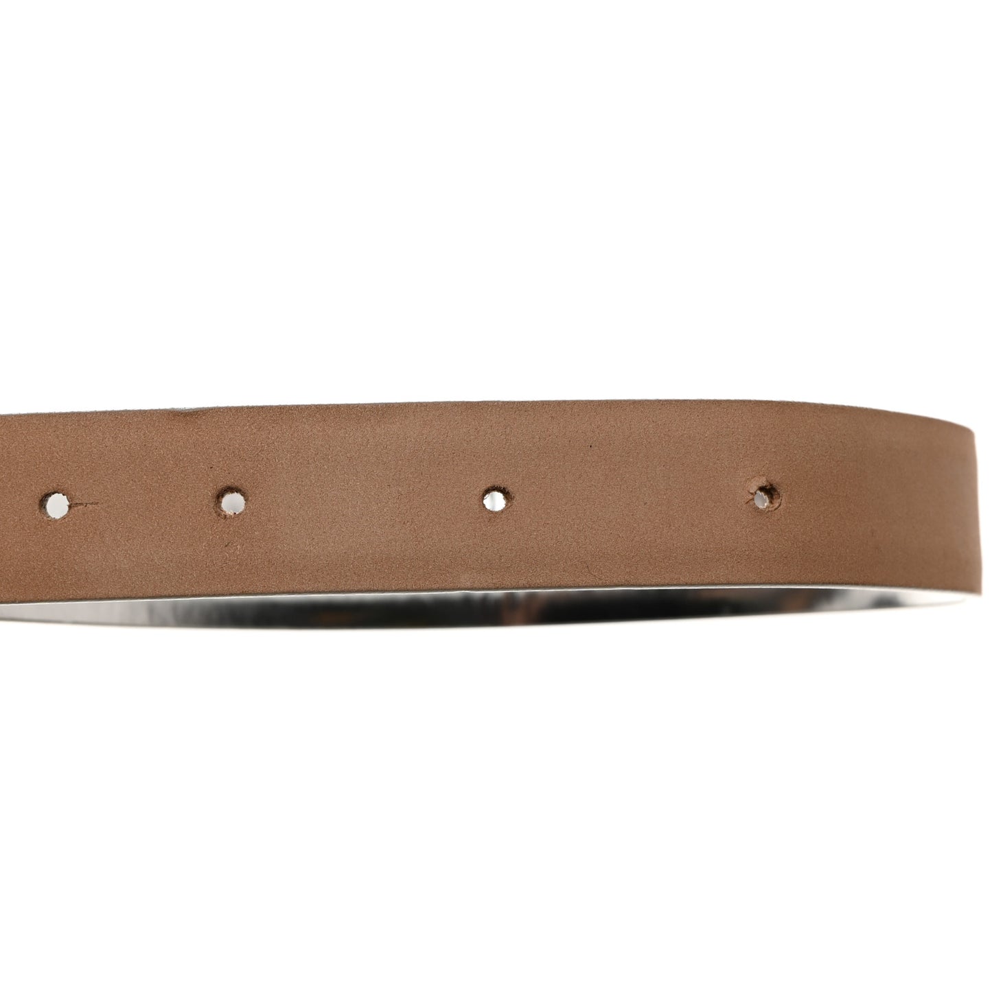 Metallic Calfskin Baguette Crystal CC Belt 85 34 Silver