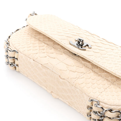 Chanel Snakeskin 3 Chain Flap Beige Clair 13 of 14