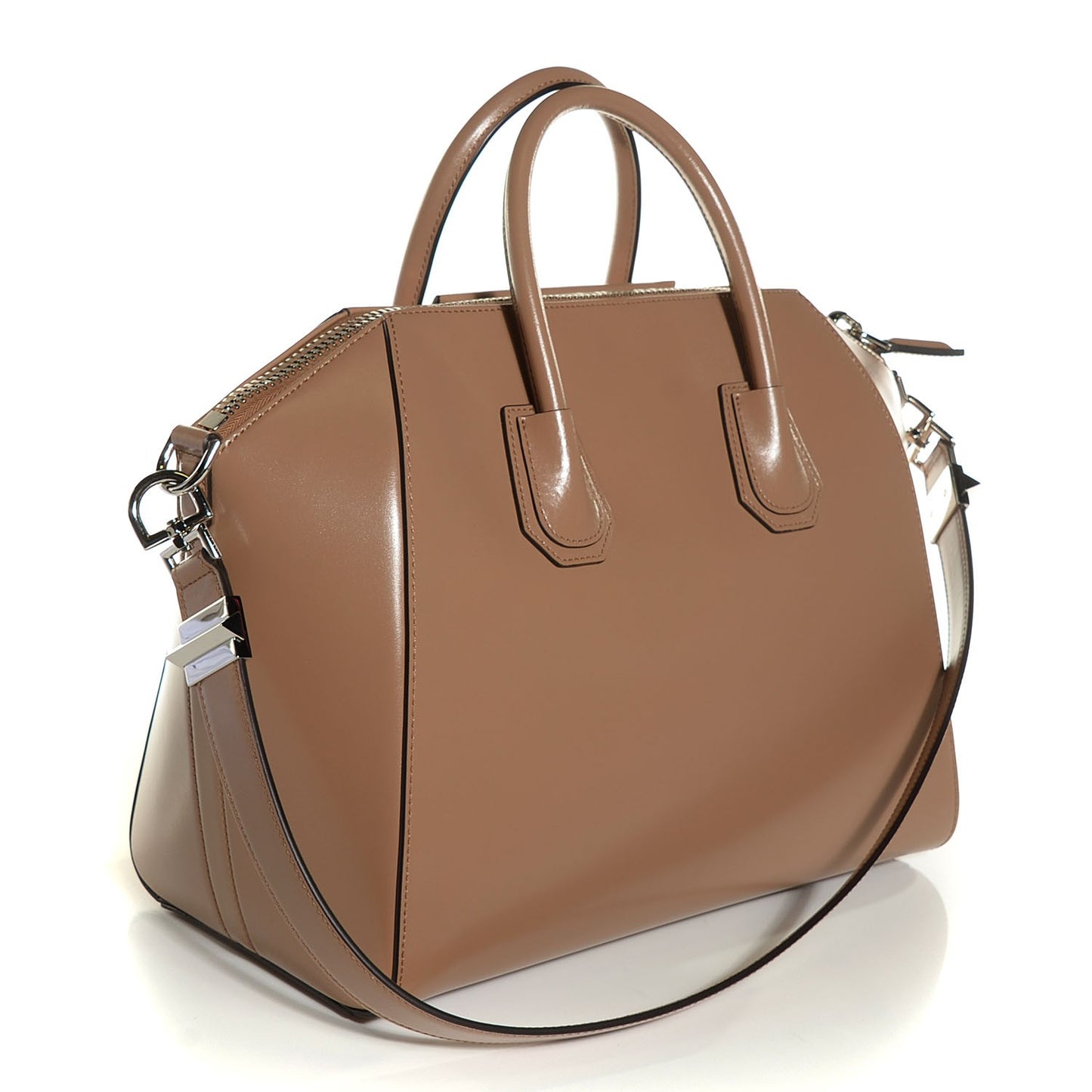 Shiny Lord Calfskin Medium Antigona Dark Beige