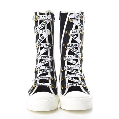 Christian Dior Canvas Walk'n Dior Sneakers Boots 36.5 Black White 2 of 8