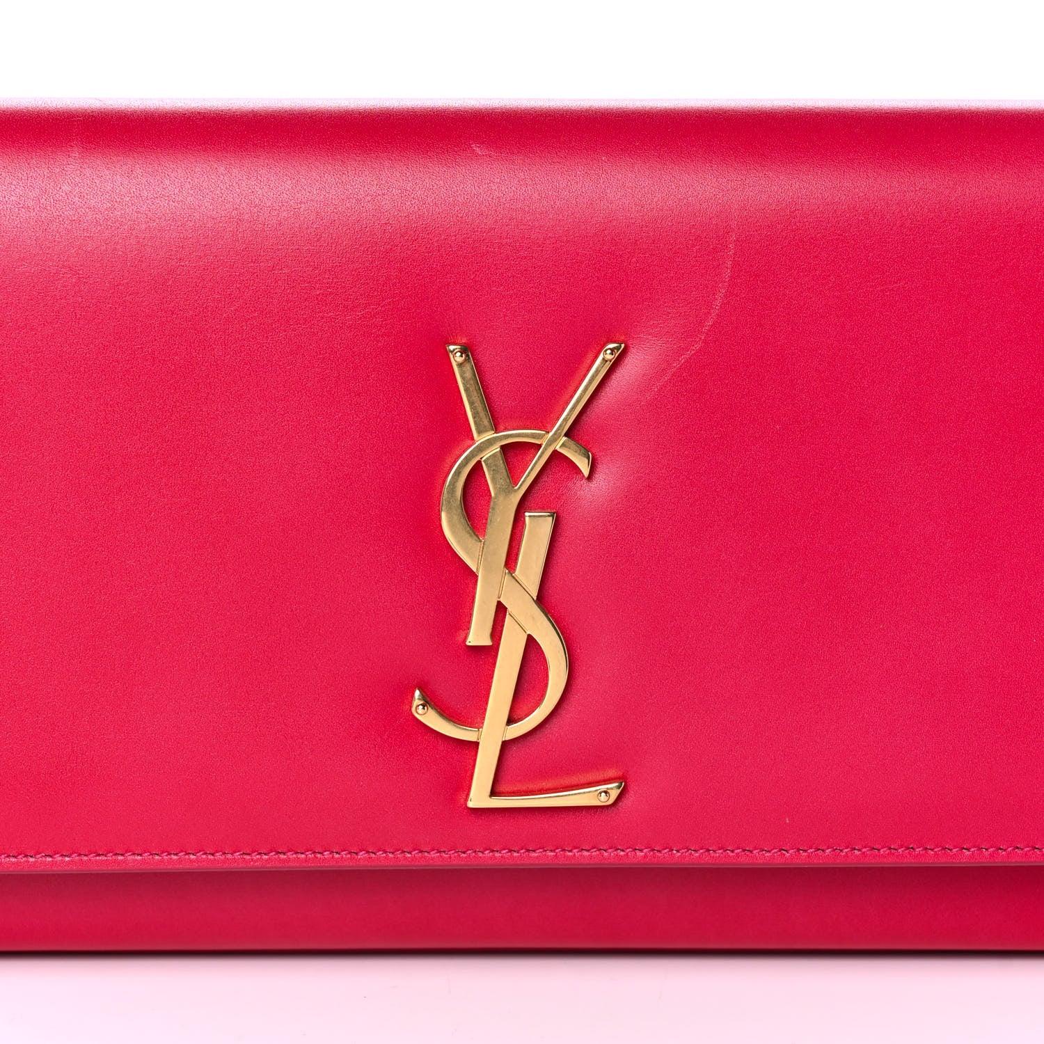 Saint Laurent Calfskin Classic Monogram Cassandre Clutch Fuchsia 8 of 12