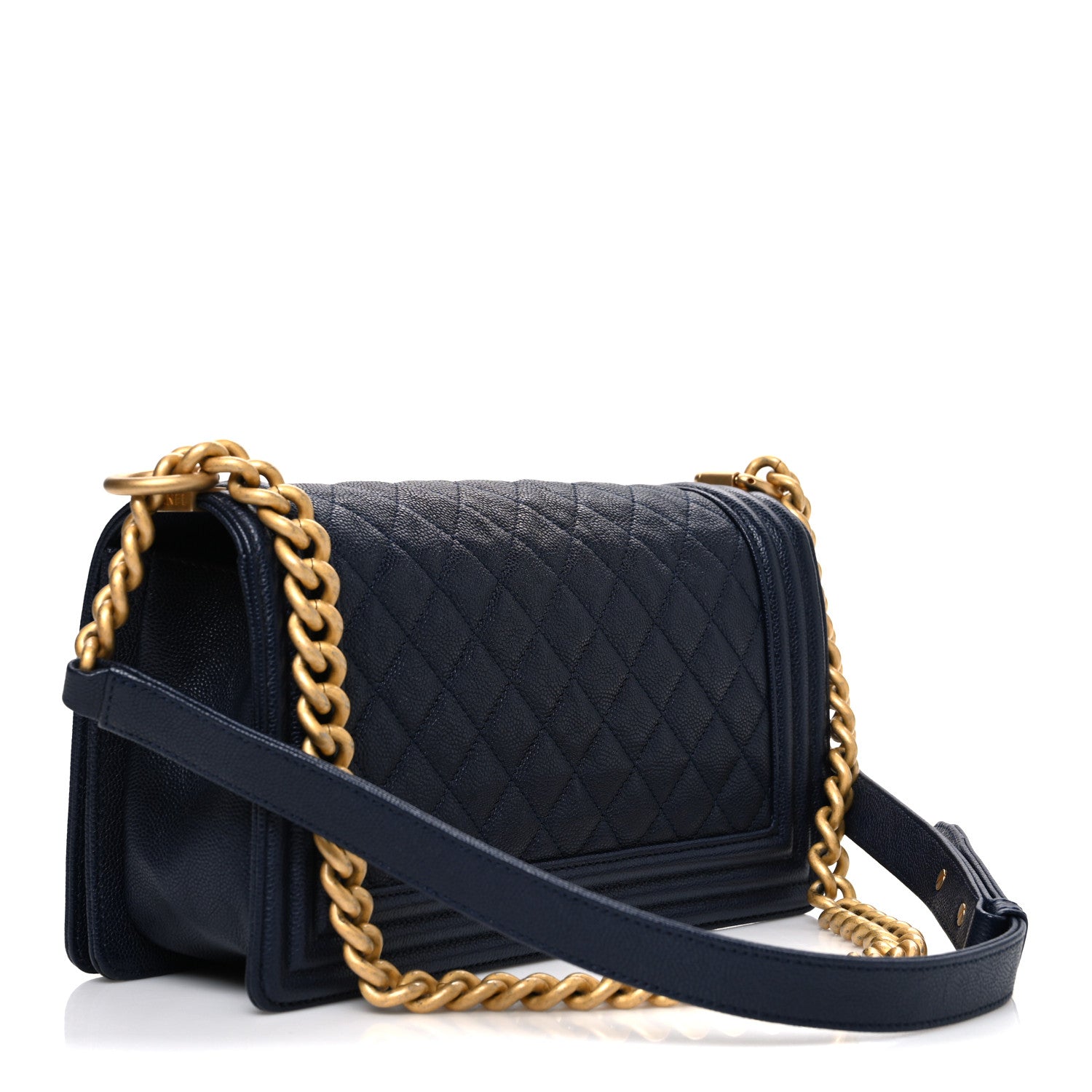 Chanel Caviar Quilted Medium Boy Flap Navy 3 of 10