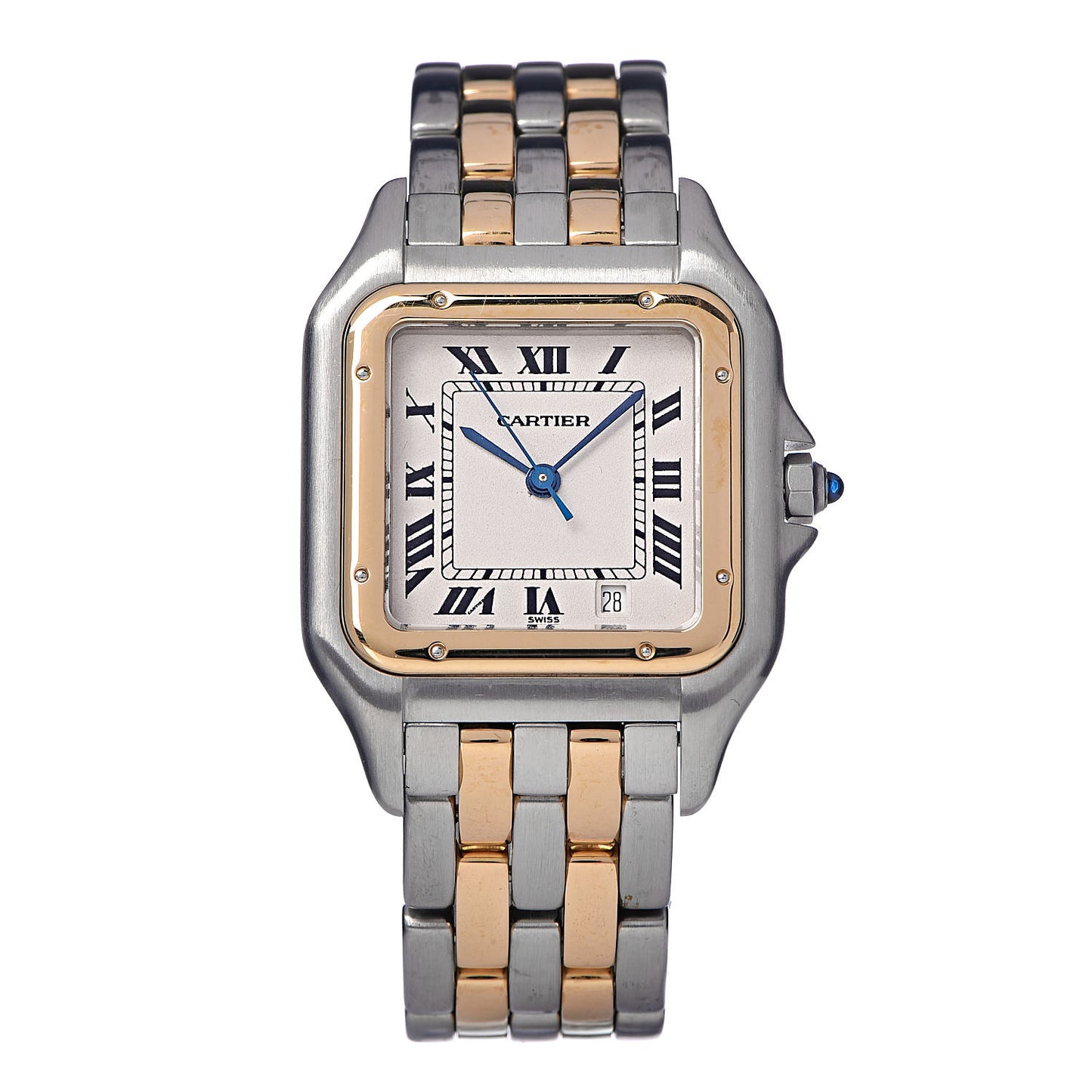 Stainless Steel 18K Yellow Gold 27mm Panthere Quartz Watch