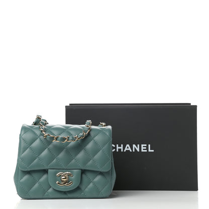 Chanel Lambskin Quilted Mini Square Flap Green 11 of 11