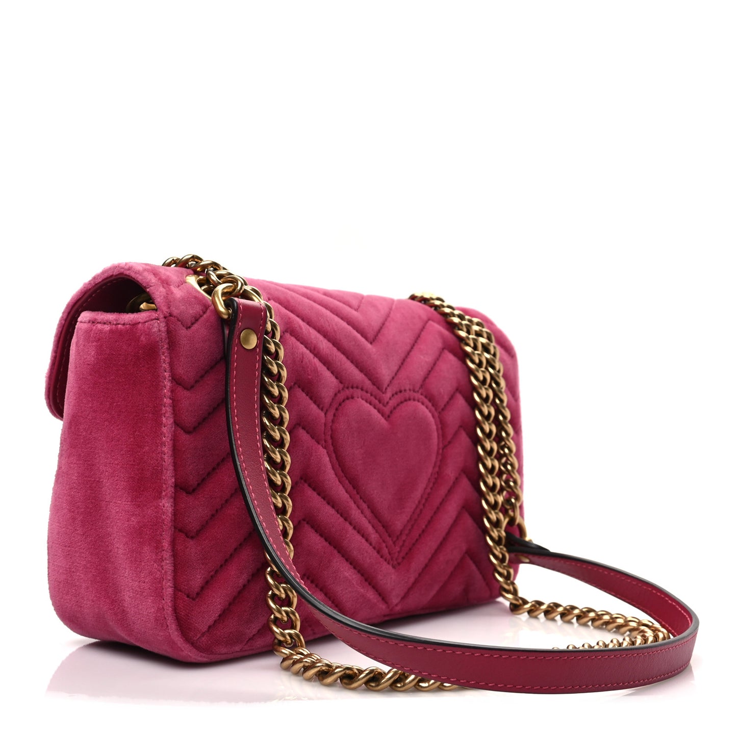Velvet Matelasse Small GG Marmont Shoulder Bag Light Raspberry Rose