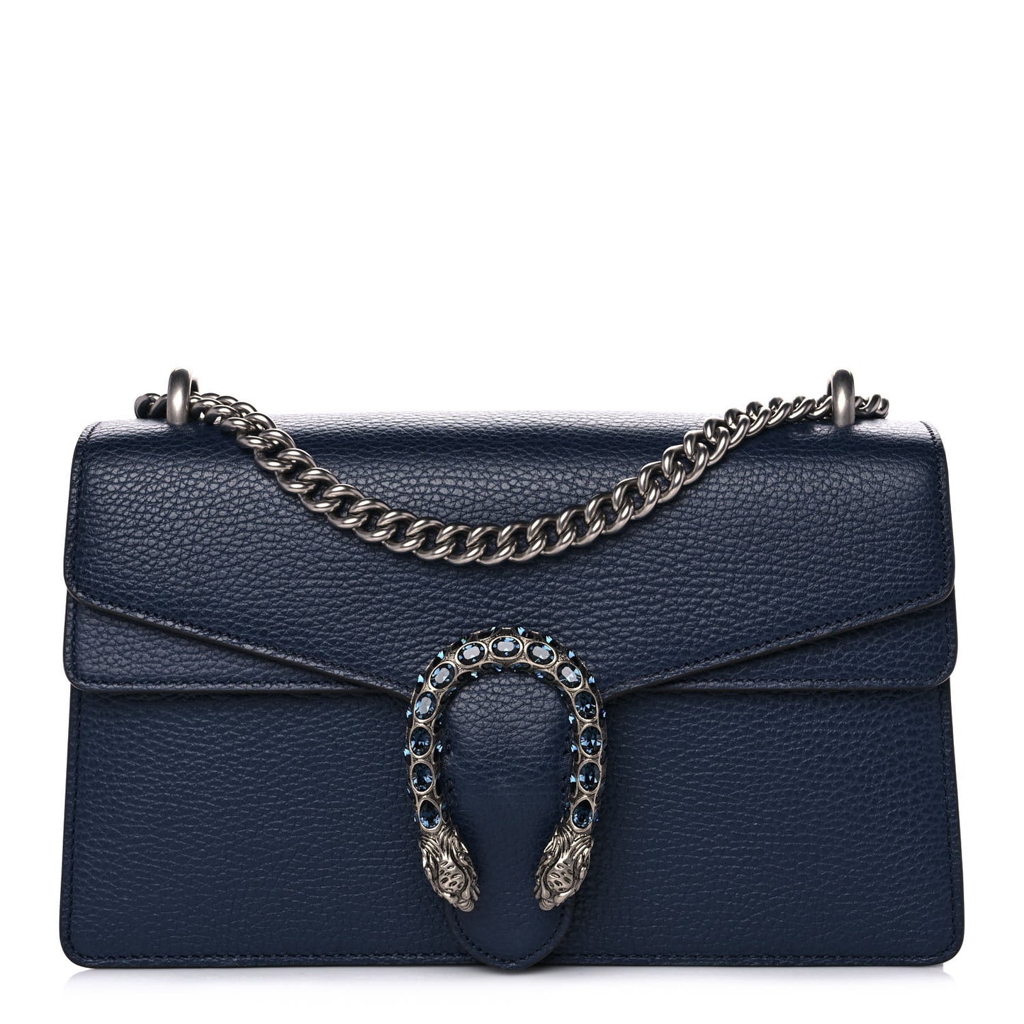Dollar Calfskin Crystal Small Dionysus Shoulder Bag Blue Agata Montana Sapphire