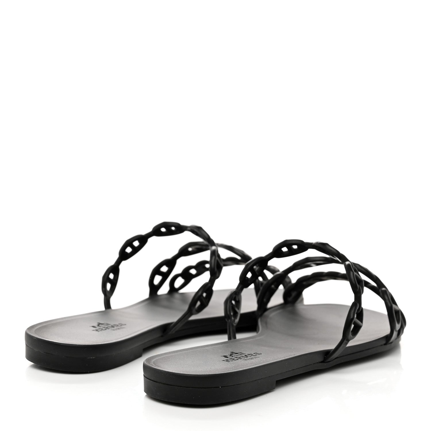 Hermes Rubber Chaine d'Ancre Rivage Sandals 35 Black 4 of 9