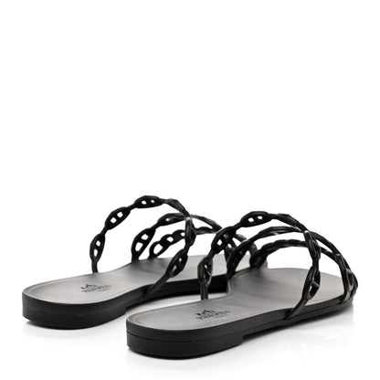 Hermes Rubber Chaine d'Ancre Rivage Sandals 35 Black 4 of 9
