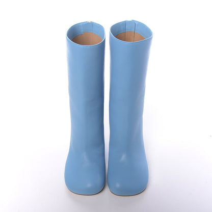 Bottega Veneta Nappa Bloc Ankle Boots 39 Sky Blue 7 of 10