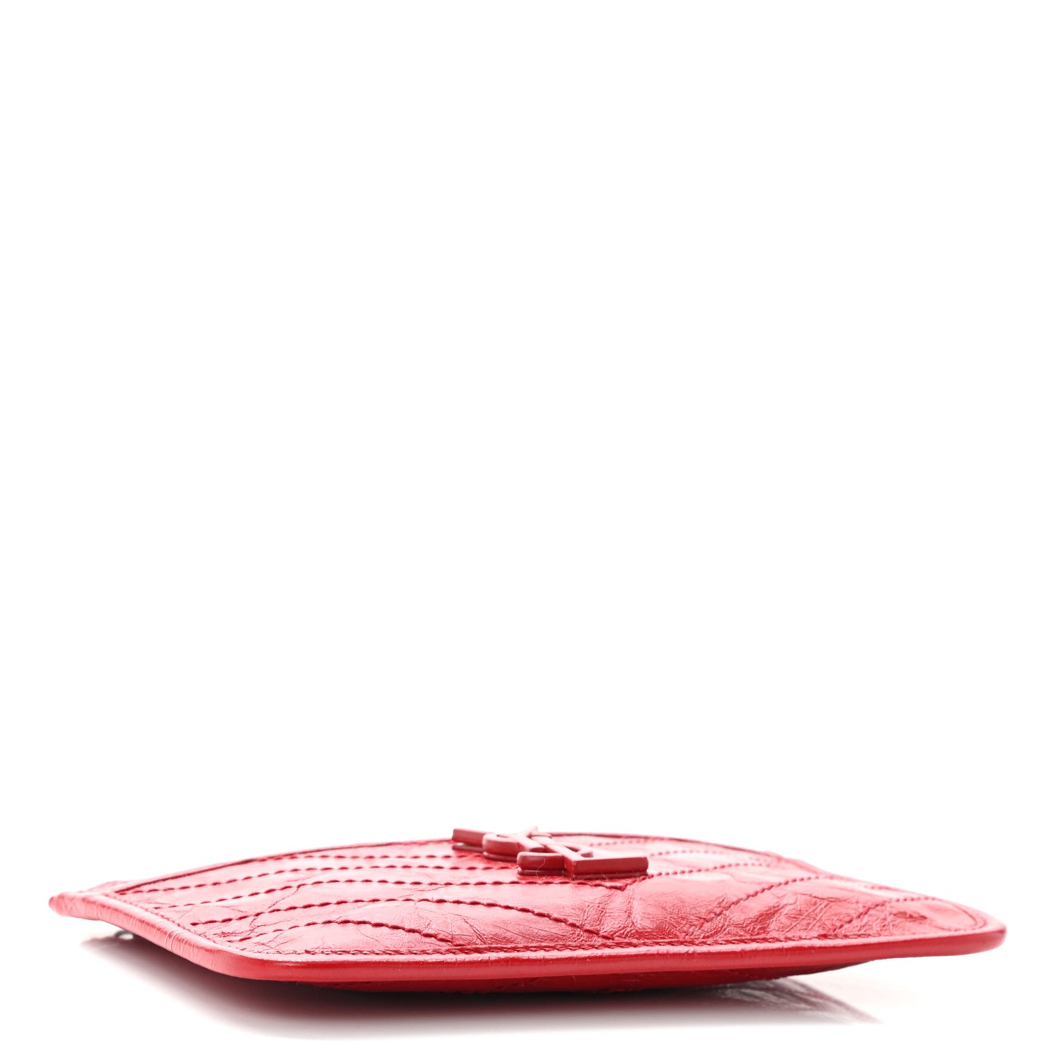 Saint Laurent Crinkled Calfskin Matelasse Niki Bill Pouch Red 4 of 10