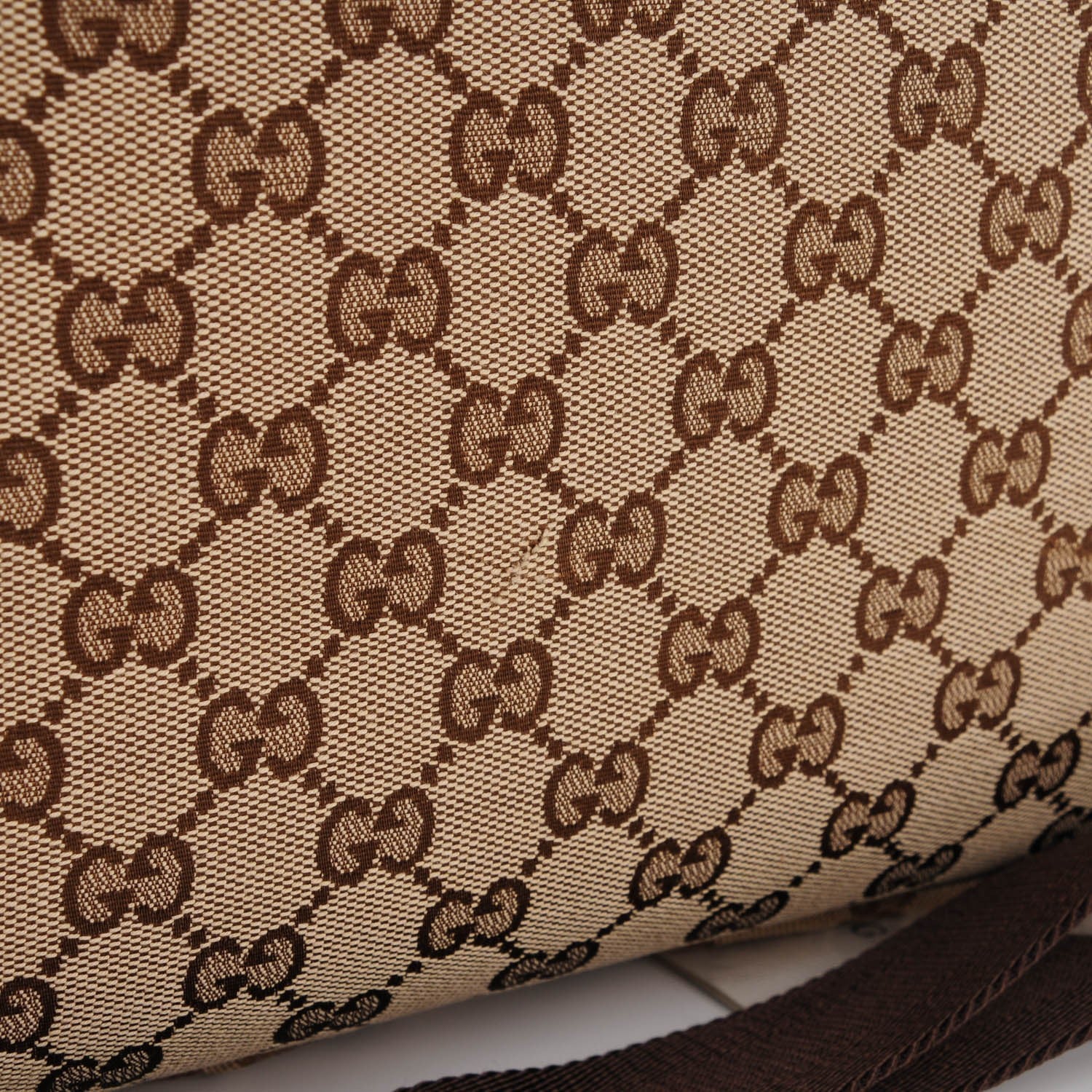 Gucci Monogram Natural Pigskin Large Diaper Bag Beige Ebony Cocoa Dark Chocolate 9 of 9