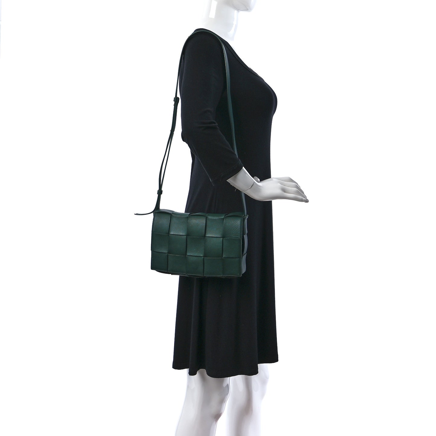 Lambskin Maxi Intrecciato Cassette Crossbody Bag Raintree Green