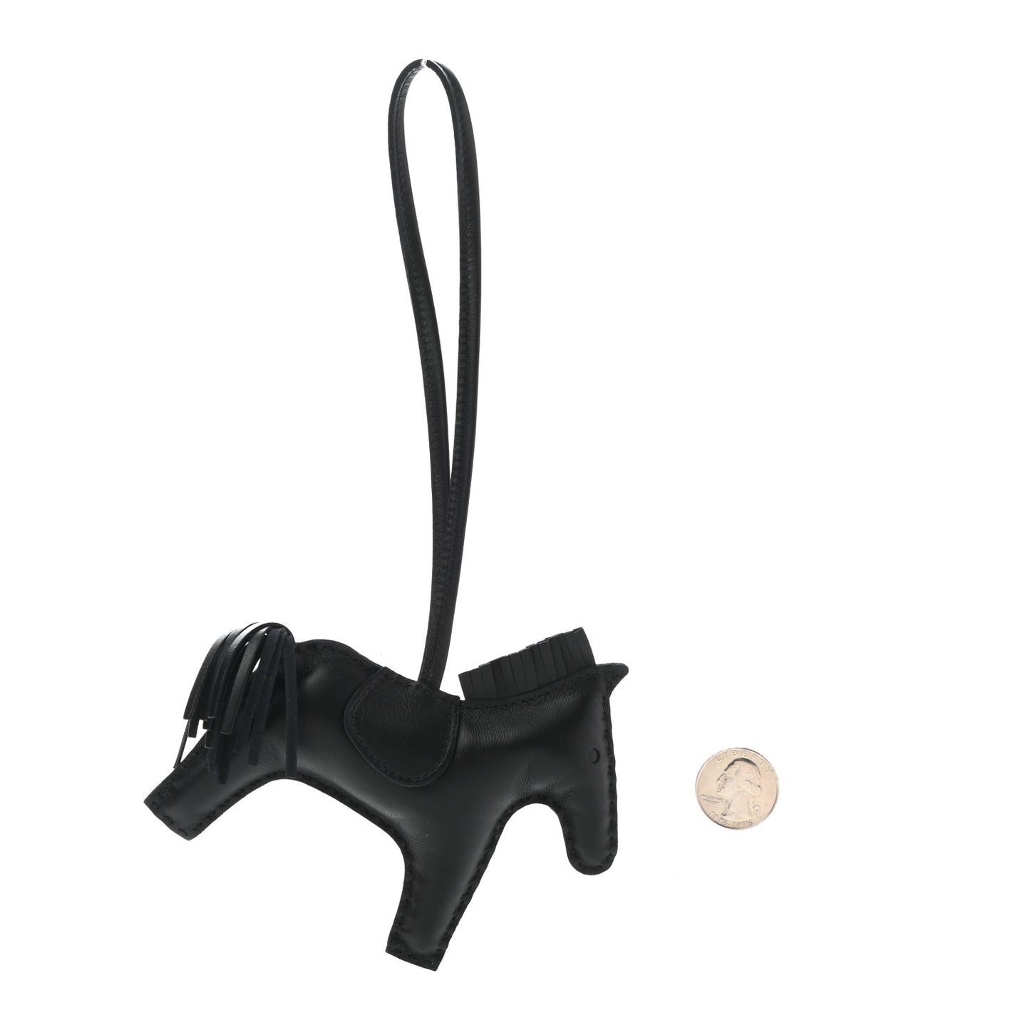 Milo Lambskin Grigri Rodeo Horse Bag Charm MM So Black