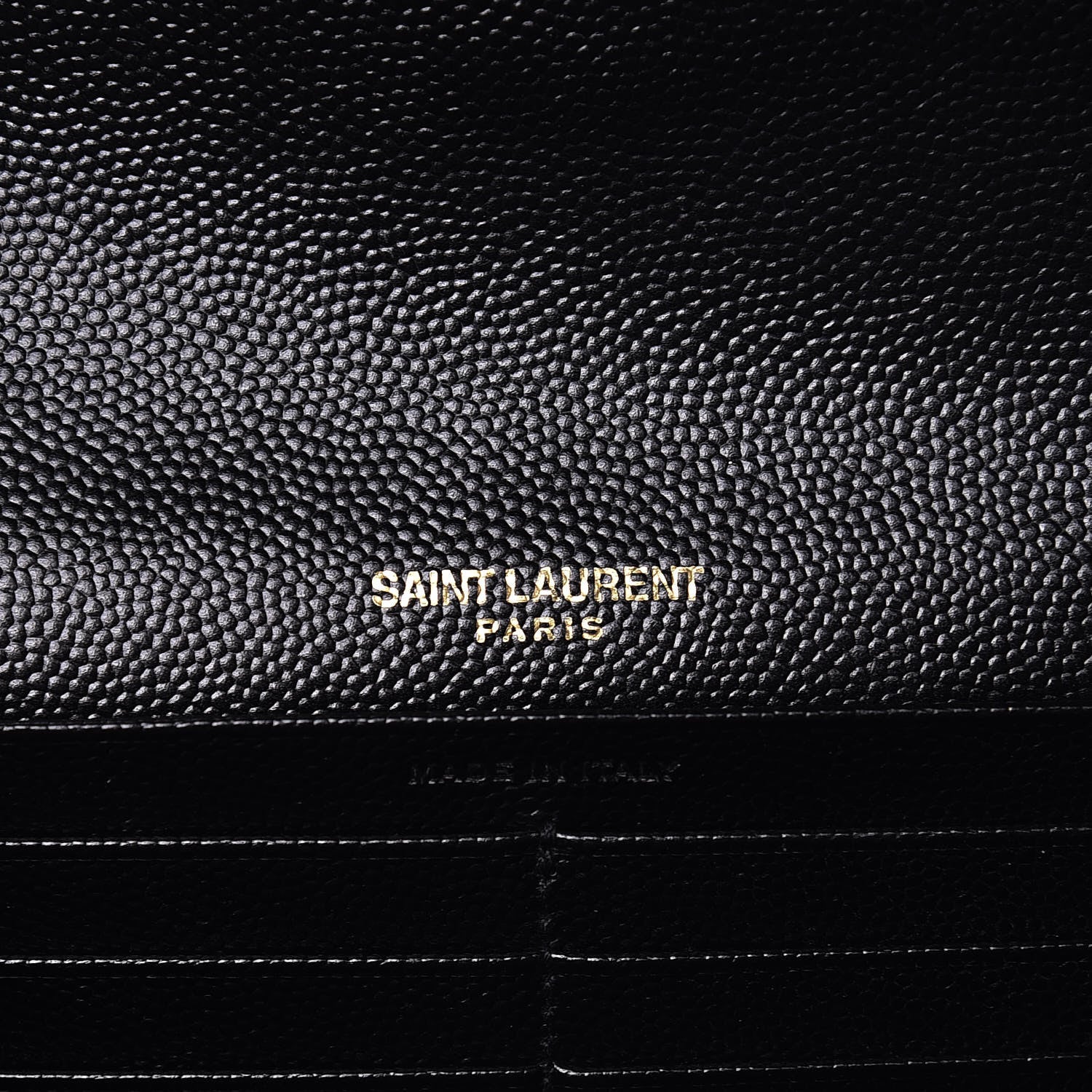 Saint Laurent Grain De Poudre Matelasse Chevron Monogram Flap Wallet Black 6 of 7