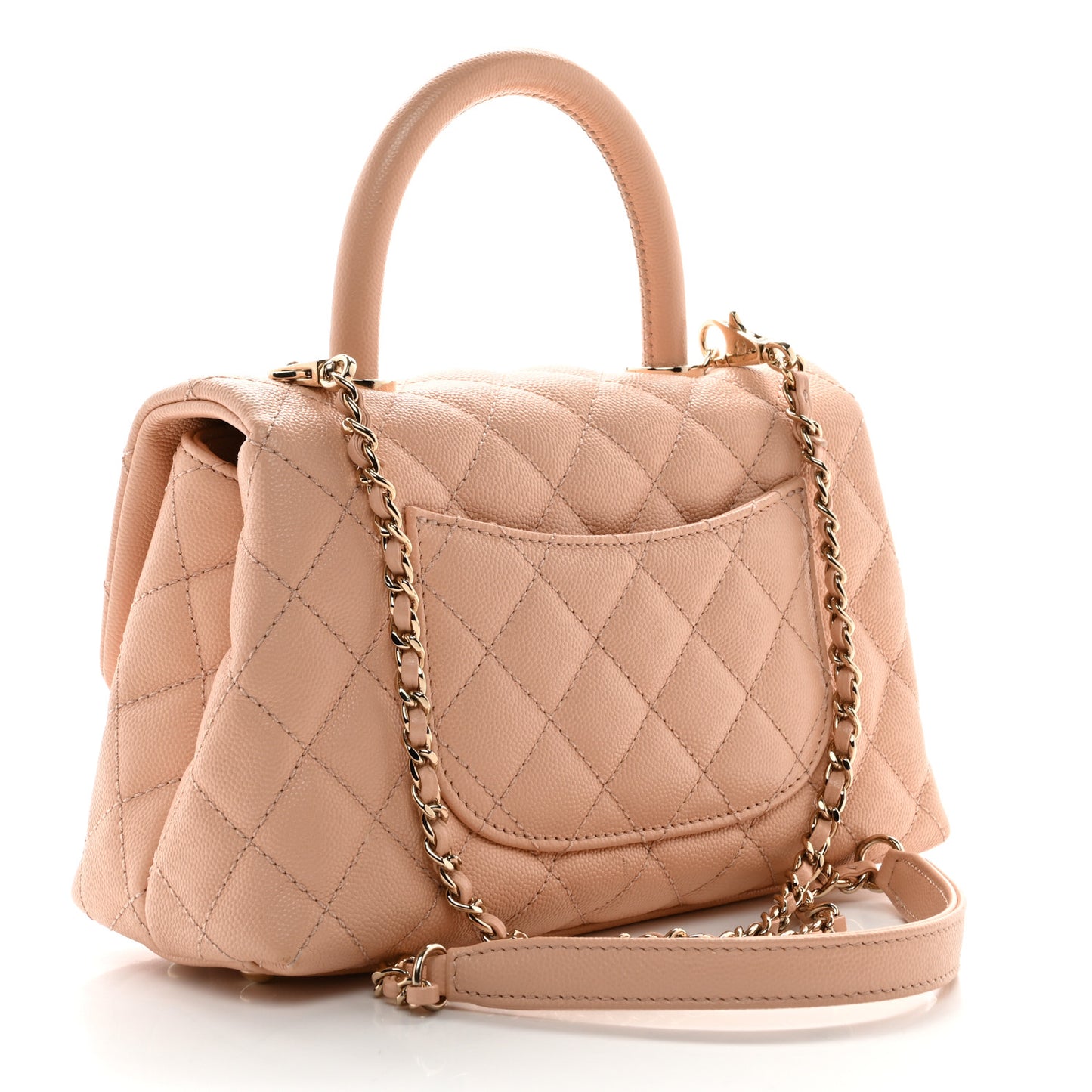 Caviar Quilted Mini Coco Handle Flap Light Pink