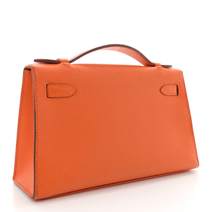 Hermes Epsom Kelly Pochette Clutch Orange 3 of 12