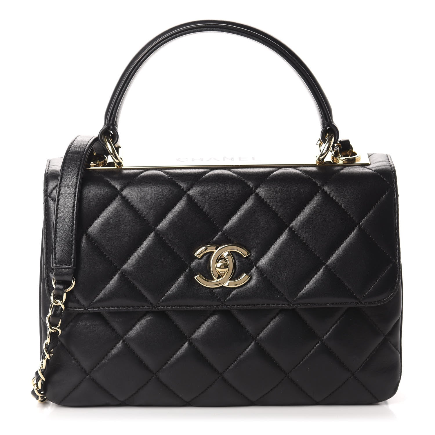 Chanel Lambskin Quilted Small Trendy CC Dual Handle Flap Bag Black 1 of 11