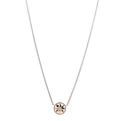 Christian Dior 18K Yellow Gold Diamond Mother of Pearl Rose Des Vents Necklace 1 of 8